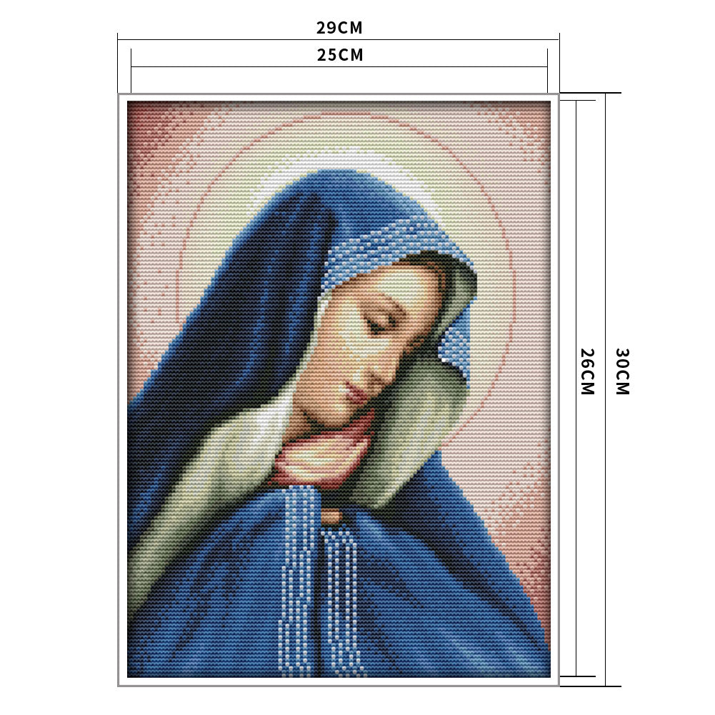 Virgin Mary - 14CT Stamped Cross Stitch 30x29CM - Joy Sunday