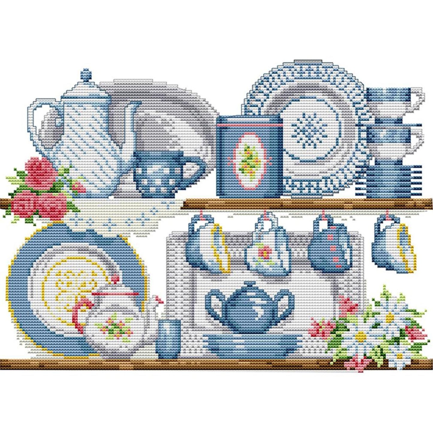 Porcelain - 14CT Stamped Cross Stitch 36x28CM - Joy Sunday