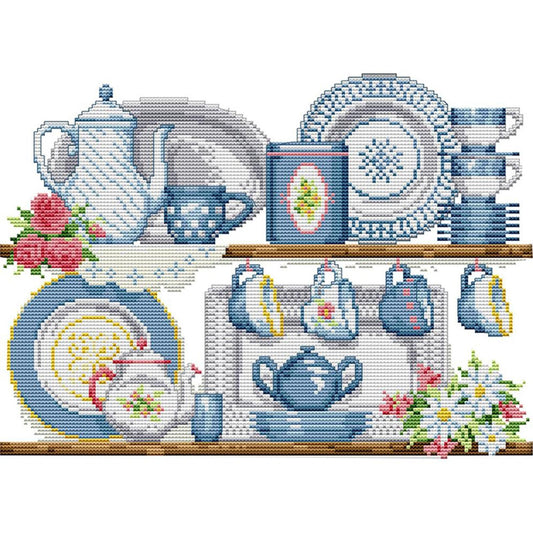 Porcelain - 14CT Stamped Cross Stitch 36x28CM - Joy Sunday