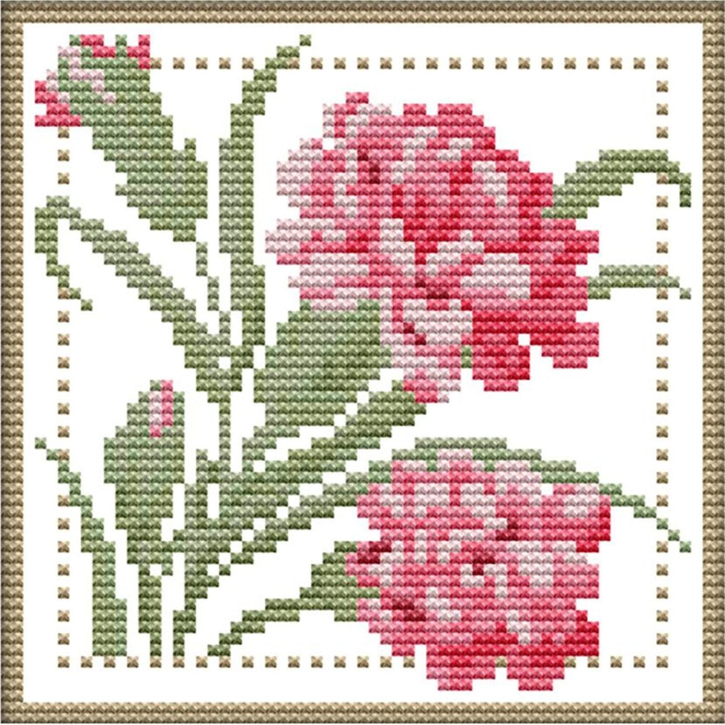 Month Flower - January - 14CT Stamped Cross Stitch 17x17CM - Joy Sunday