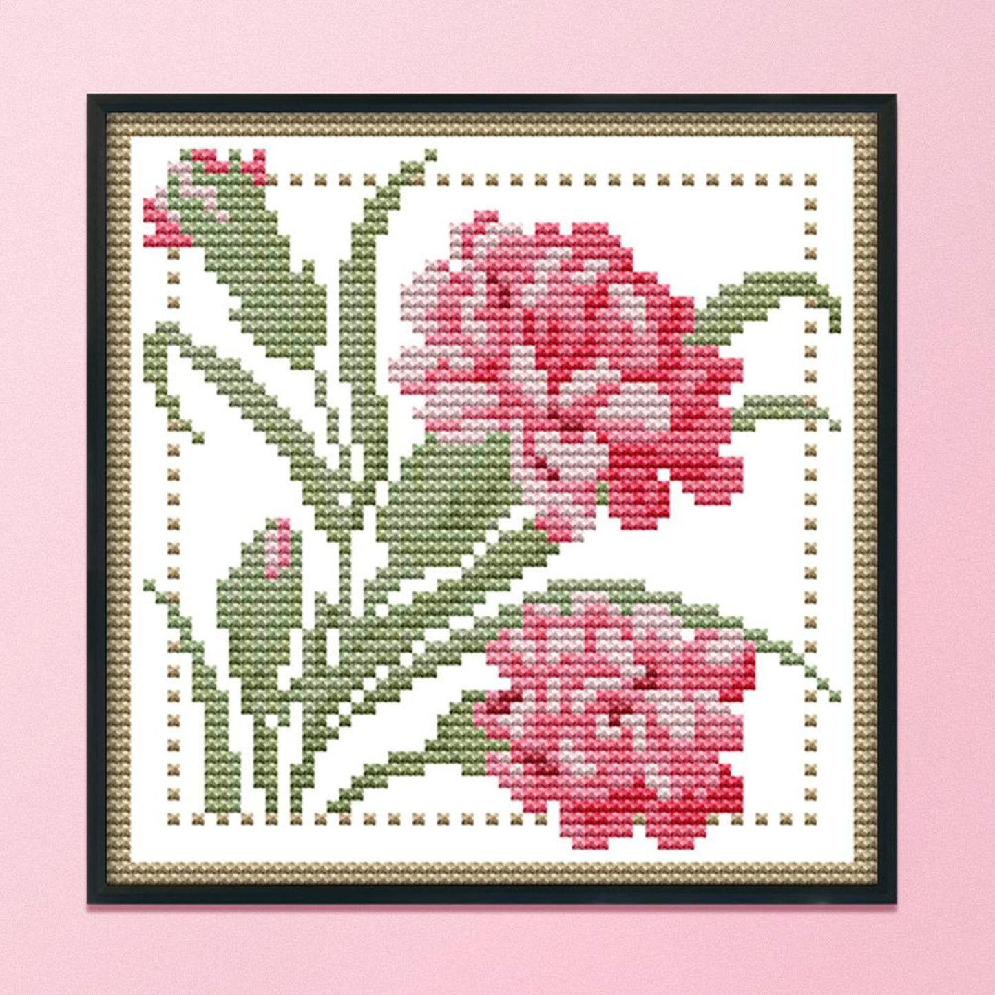 Month Flower - January - 14CT Stamped Cross Stitch 17x17CM - Joy Sunday