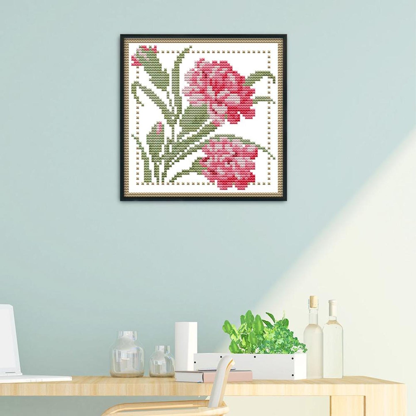 Month Flower - January - 14CT Stamped Cross Stitch 17x17CM - Joy Sunday