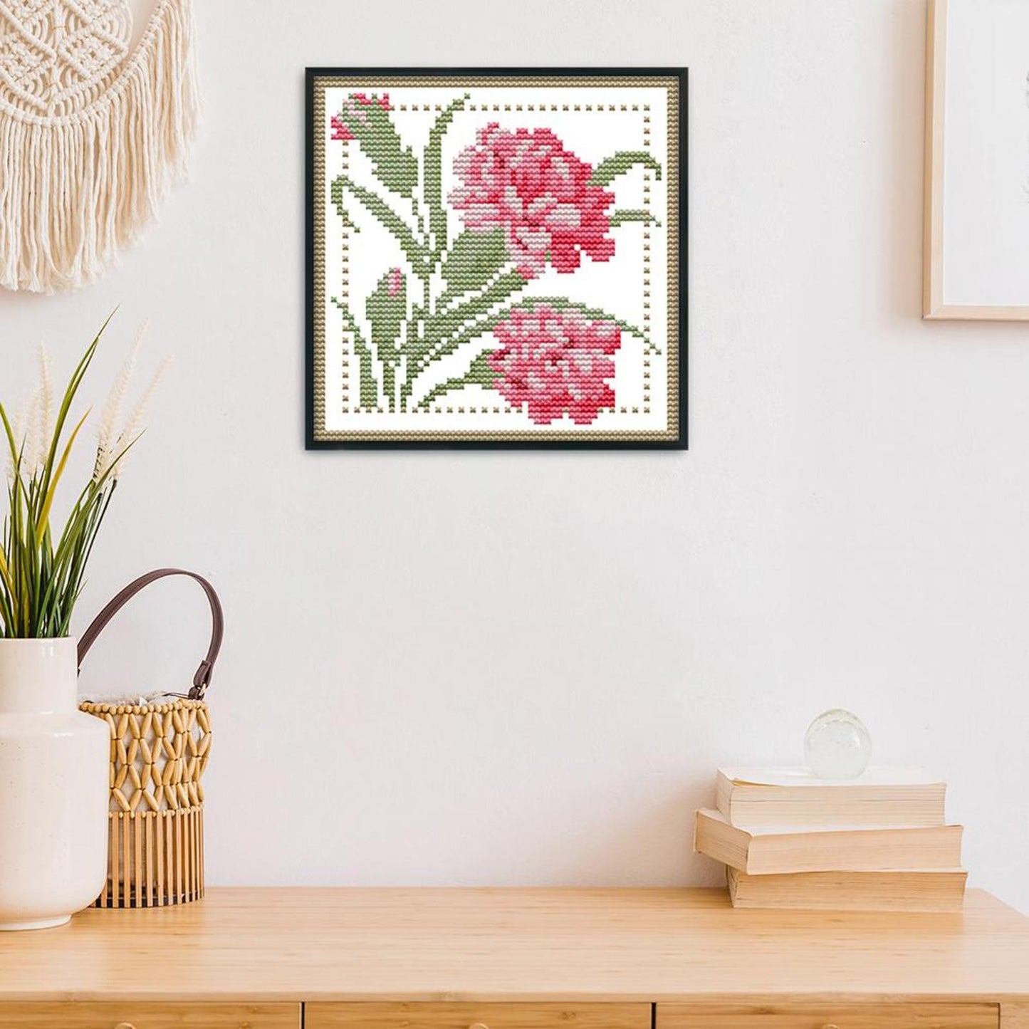 Month Flower - January - 14CT Stamped Cross Stitch 17x17CM - Joy Sunday