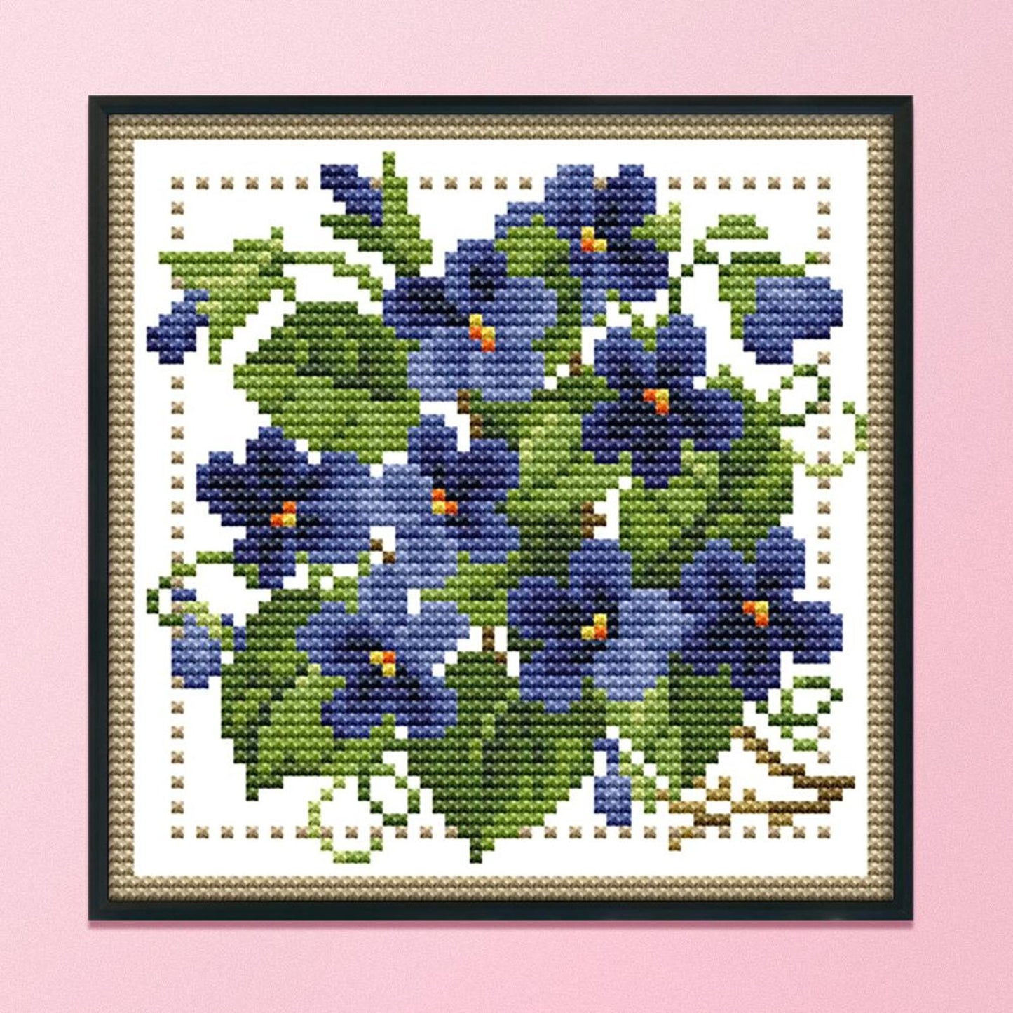 Month Flower - February - 14CT Stamped Cross Stitch 17x17CM - Joy Sunday