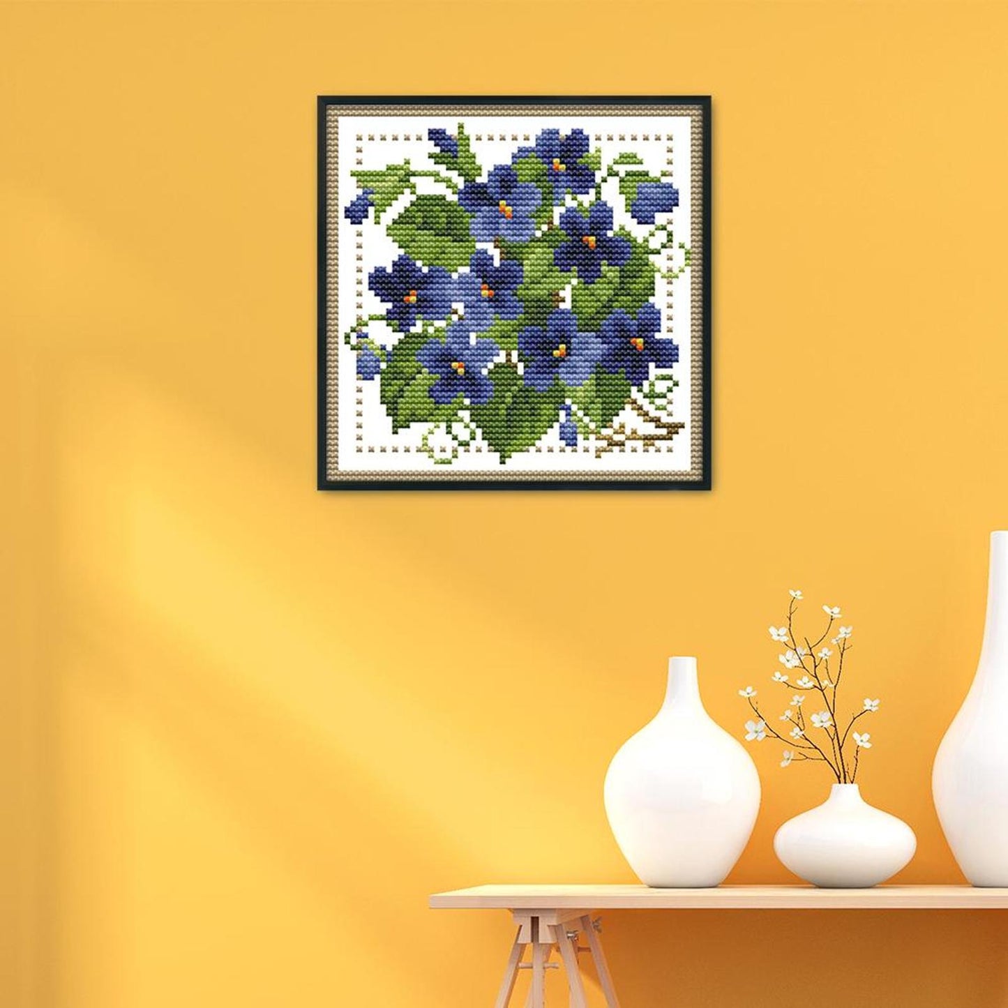 Month Flower - February - 14CT Stamped Cross Stitch 17x17CM - Joy Sunday