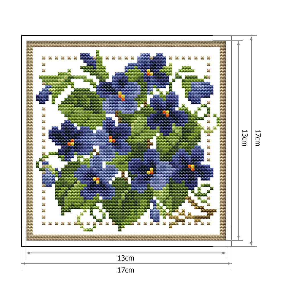 Month Flower - February - 14CT Stamped Cross Stitch 17x17CM - Joy Sunday