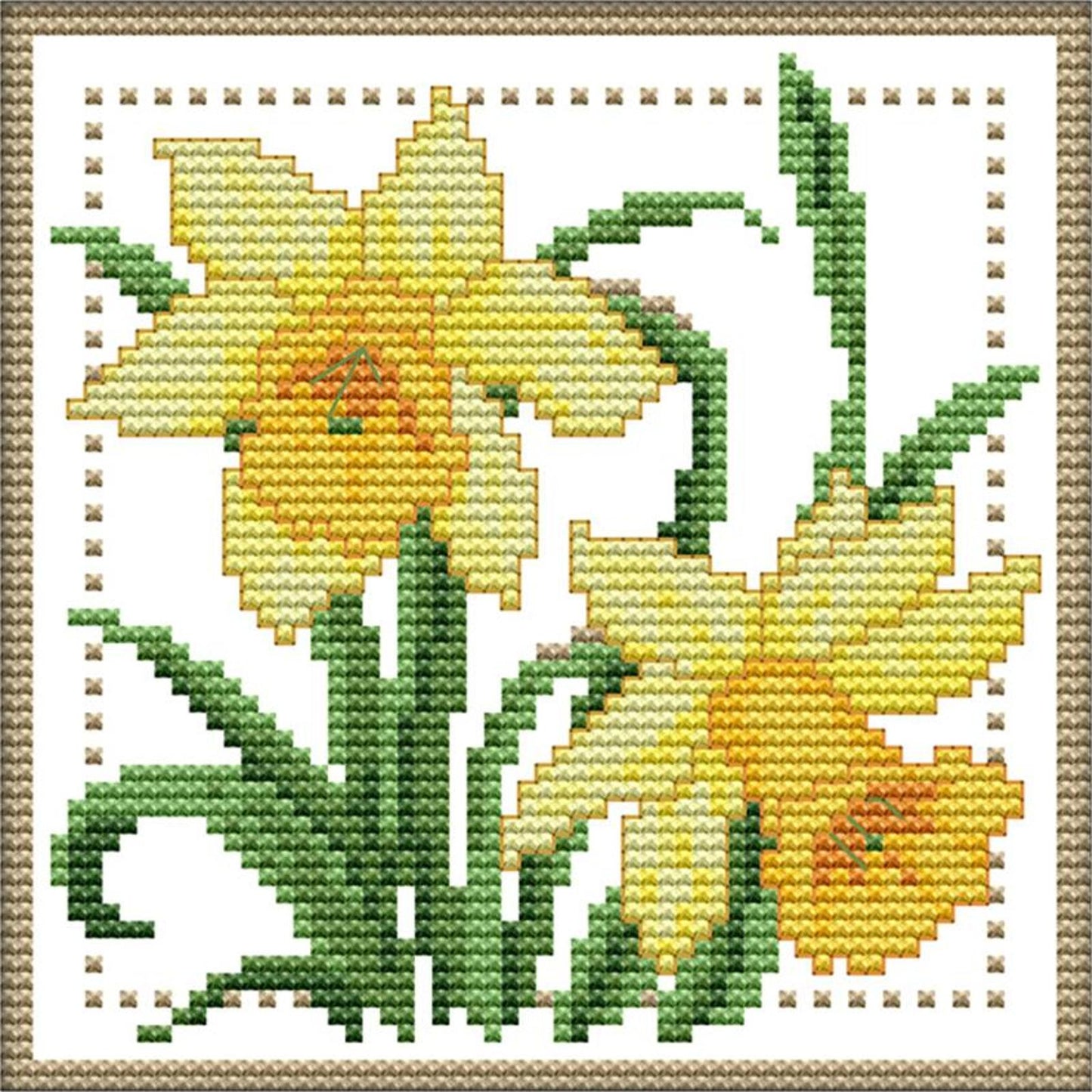 Month Flower - March - 14CT Stamped Cross Stitch 17x17CM - Joy Sunday
