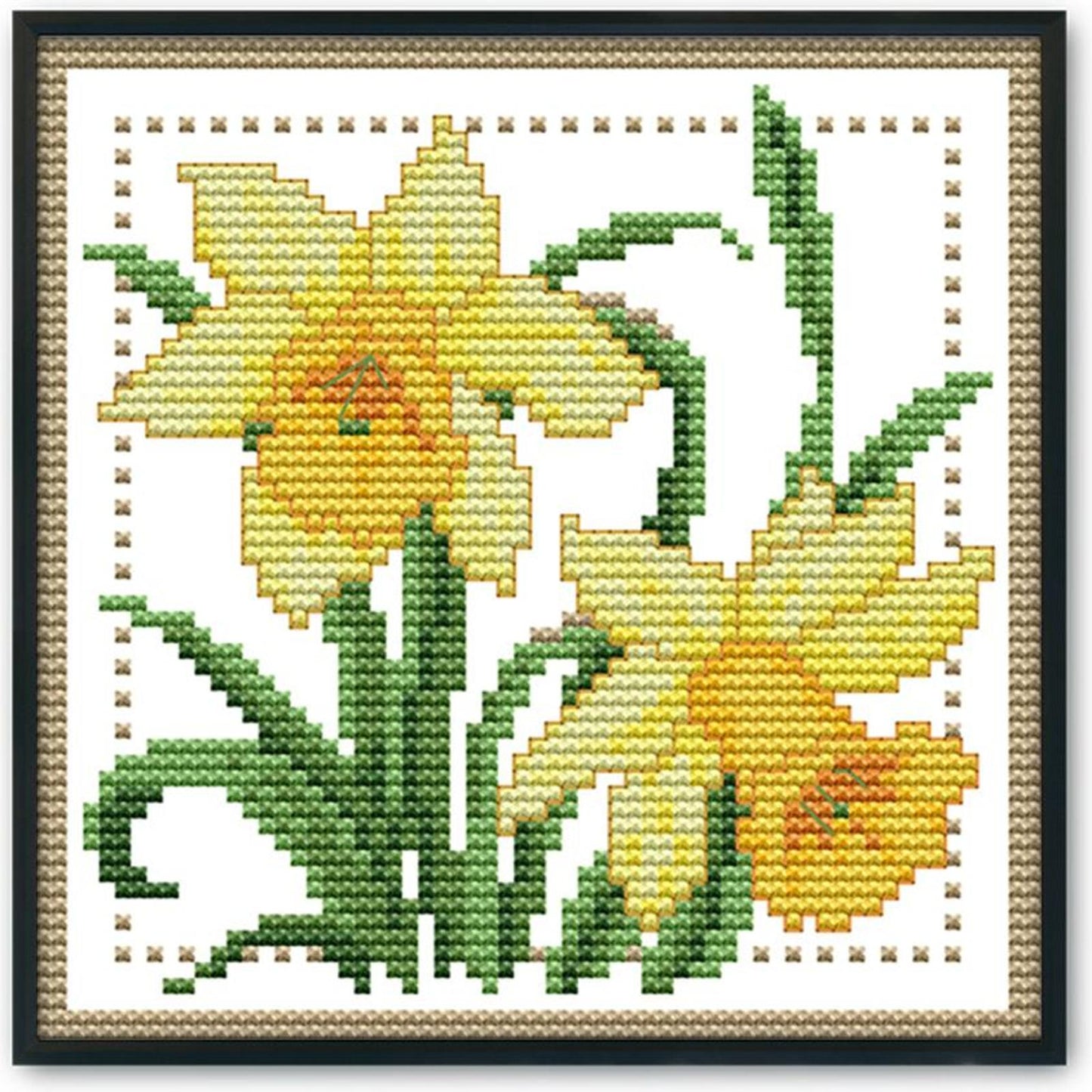 Month Flower - March - 14CT Stamped Cross Stitch 17x17CM - Joy Sunday