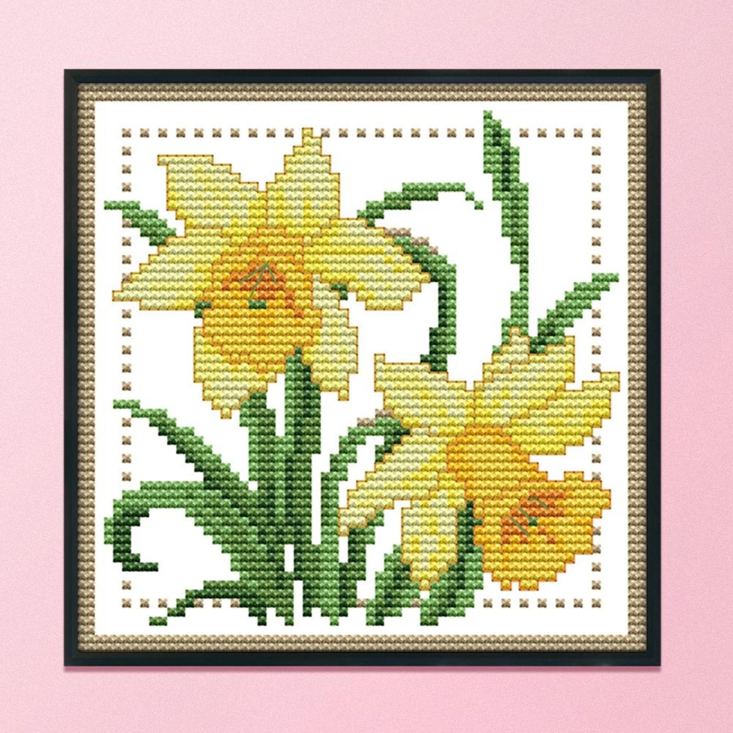 Month Flower - March - 14CT Stamped Cross Stitch 17x17CM - Joy Sunday