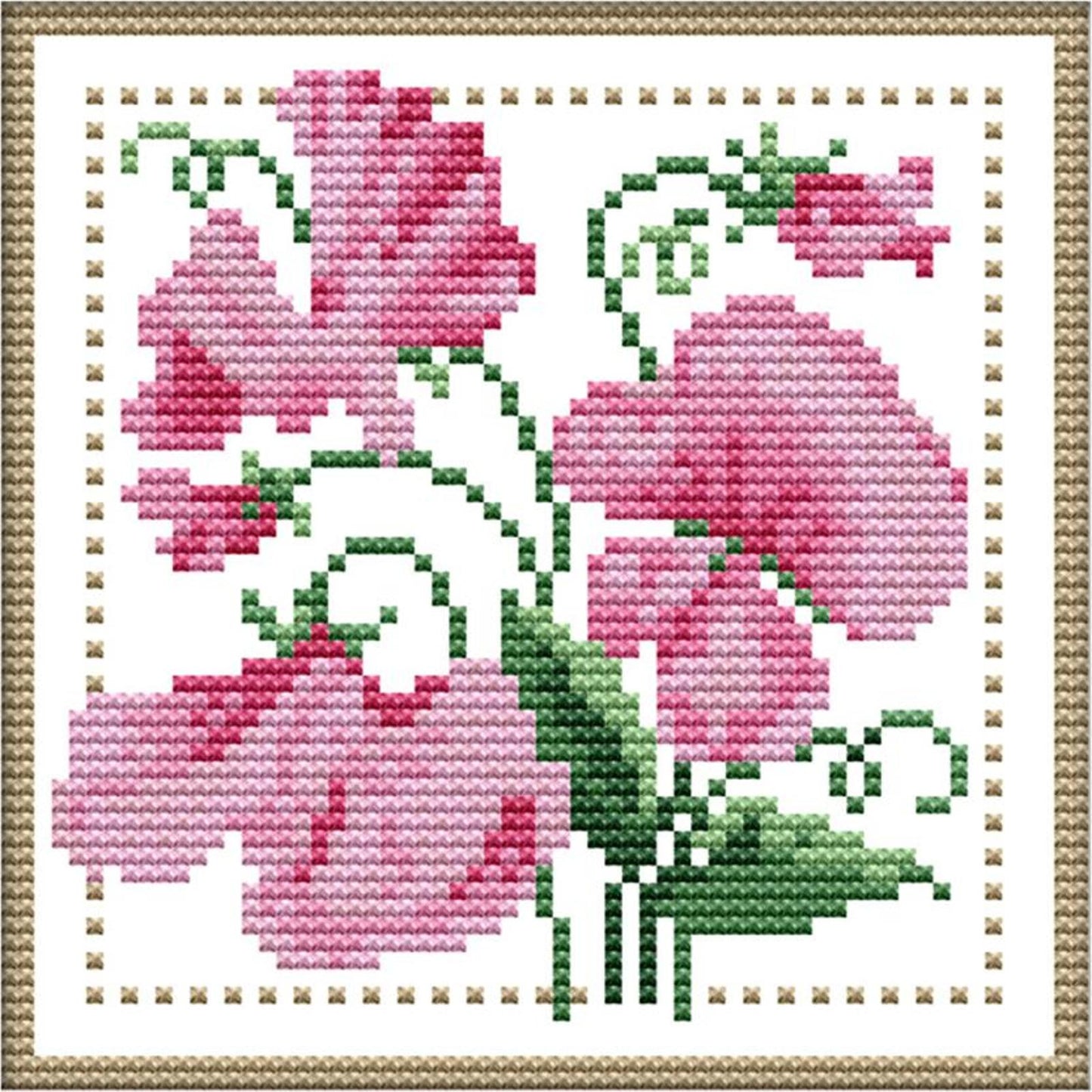 Month Flower - April - 14CT Stamped Cross Stitch 17x17CM - Joy Sunday