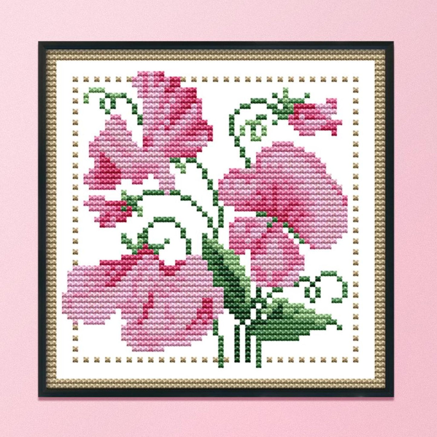 Month Flower - April - 14CT Stamped Cross Stitch 17x17CM - Joy Sunday