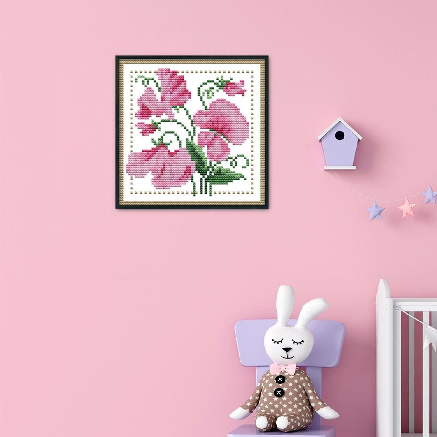 Month Flower - April - 14CT Stamped Cross Stitch 17x17CM - Joy Sunday