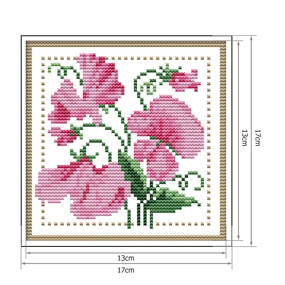 Month Flower - April - 14CT Stamped Cross Stitch 17x17CM - Joy Sunday