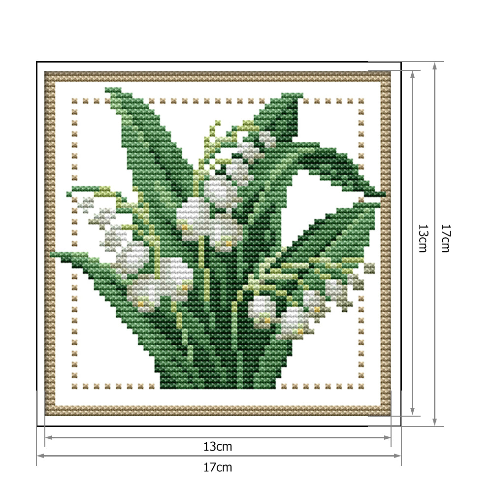 Month Flower - May - 14CT Stamped Cross Stitch 17x17CM - Joy Sunday