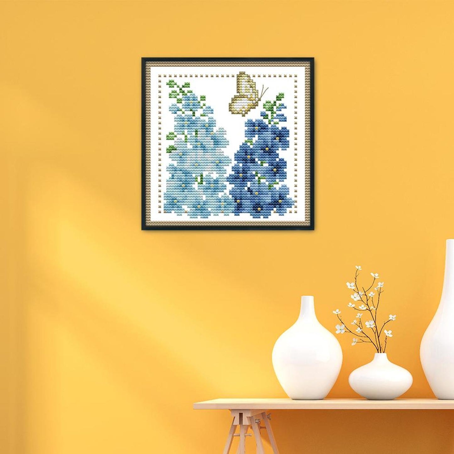 Month Flower - July - 14CT Stamped Cross Stitch 17x17CM - Joy Sunday