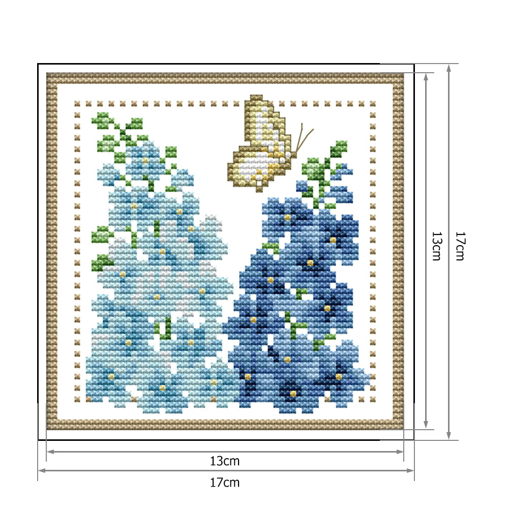 Month Flower - July - 14CT Stamped Cross Stitch 17x17CM - Joy Sunday
