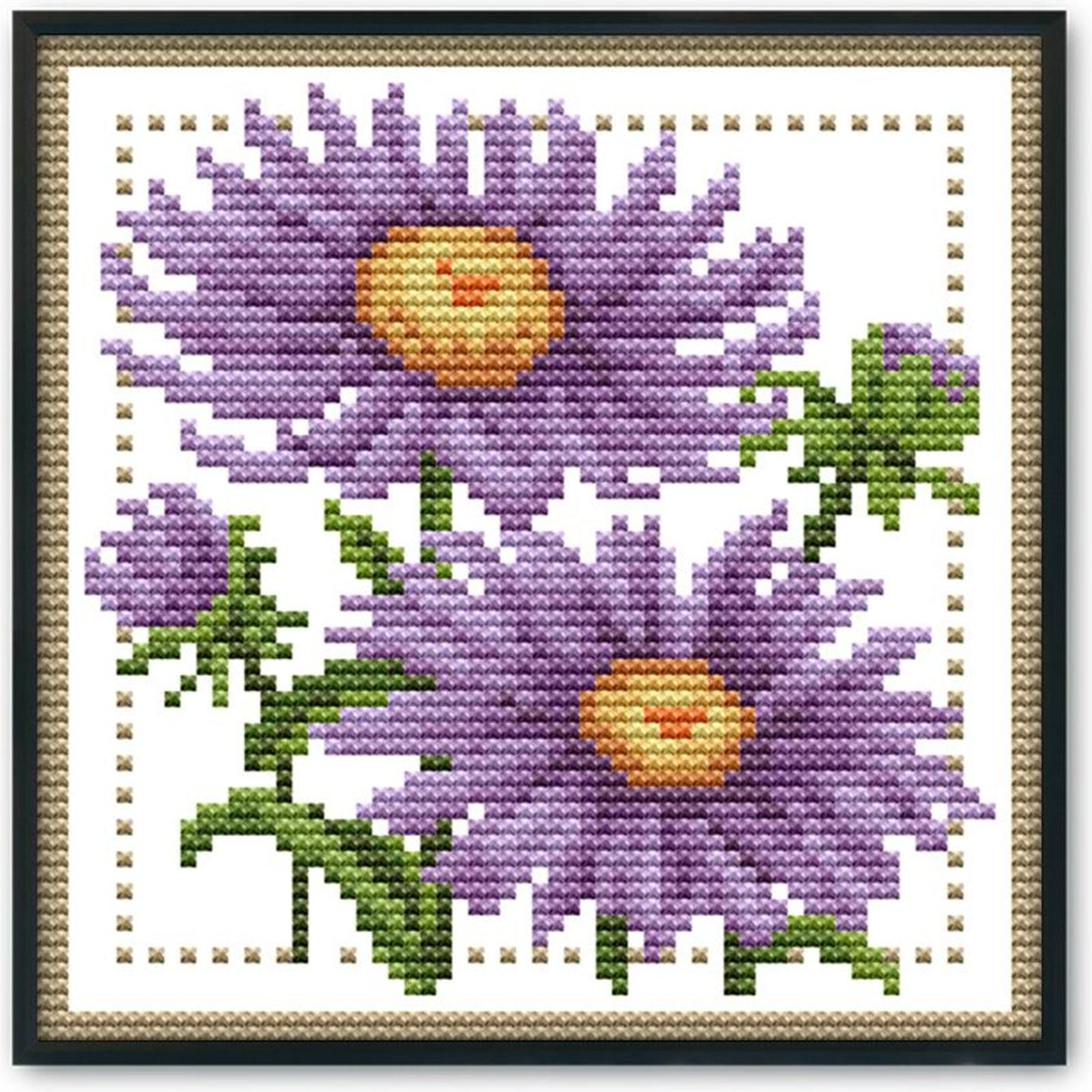 Month Flower - September - 14CT Stamped Cross Stitch 17x17CM - Joy Sunday