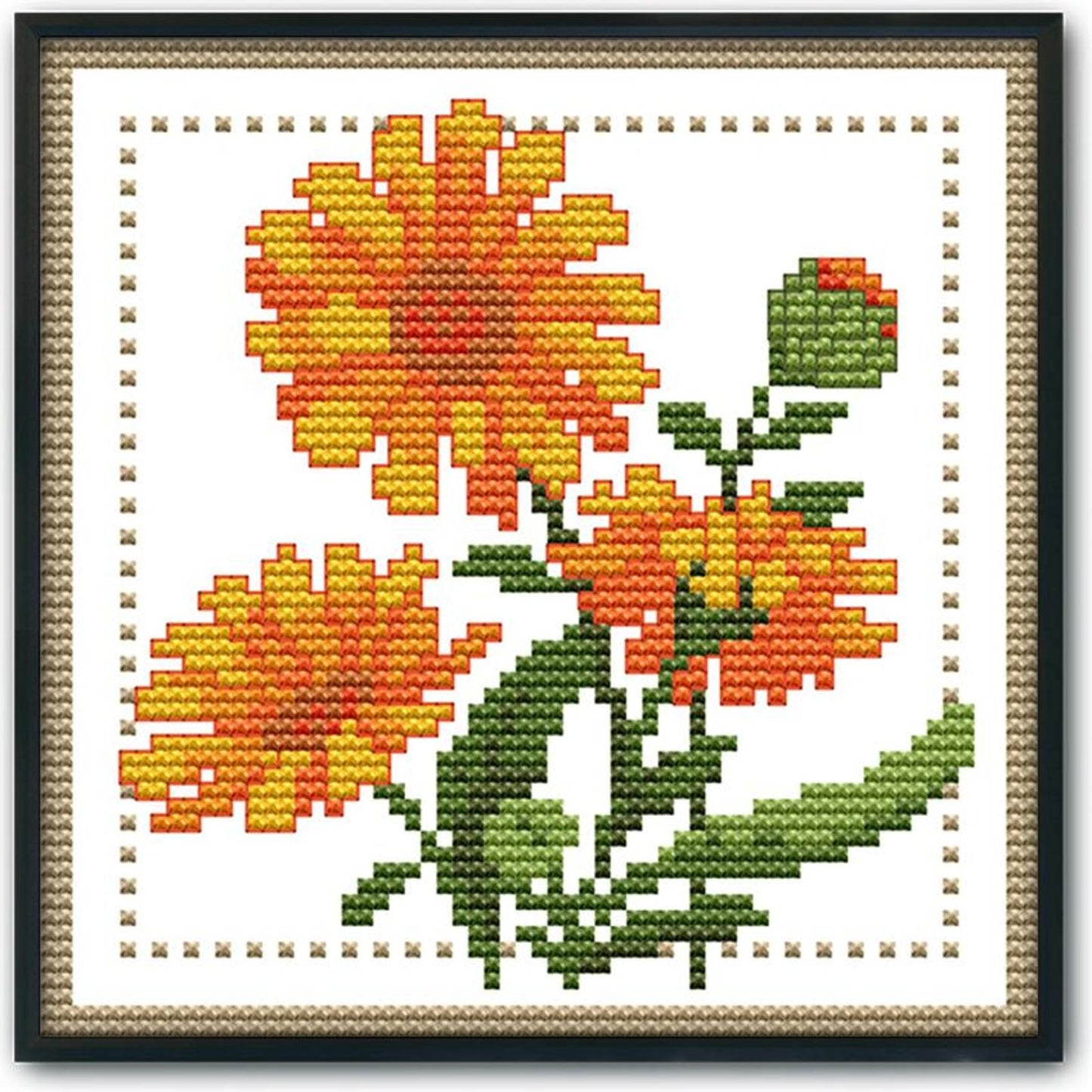 Month Flower - October - 14CT Stamped Cross Stitch 17x17CM - Joy Sunday