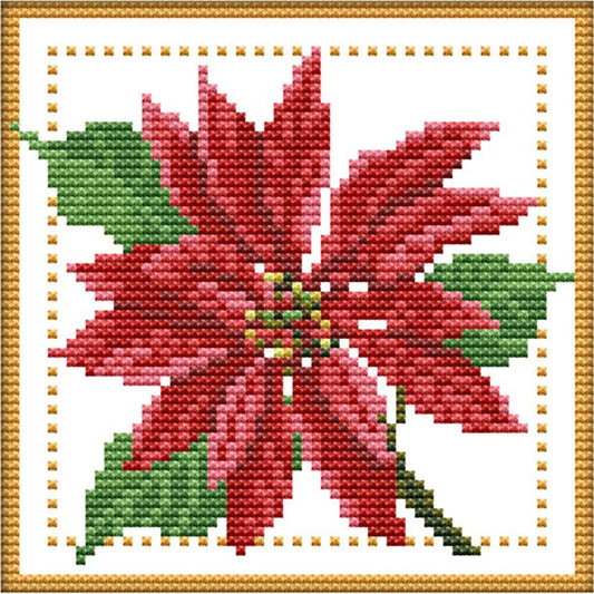 Month Flower - December - 14CT Stamped Cross Stitch 17x17CM - Joy Sunday