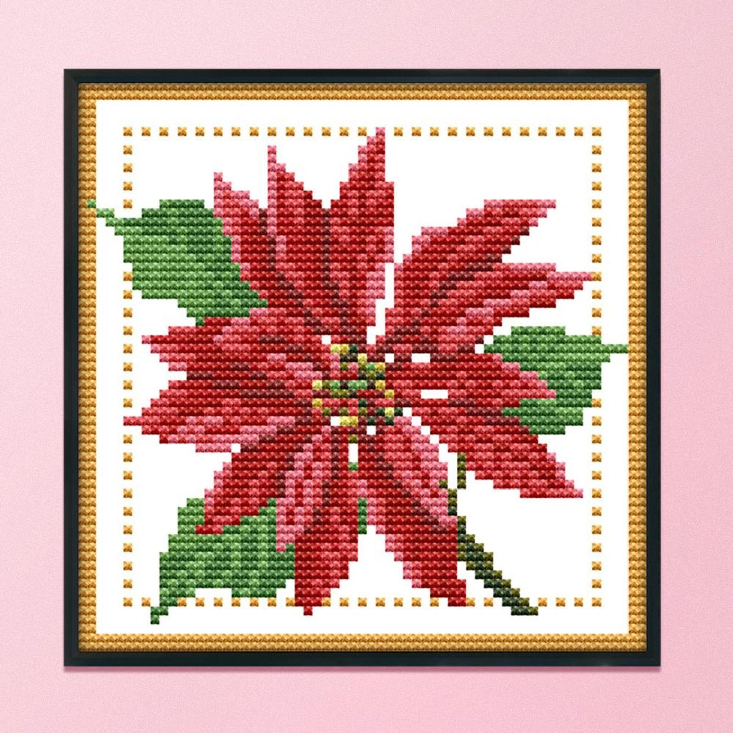 Month Flower - December - 14CT Stamped Cross Stitch 17x17CM - Joy Sunday