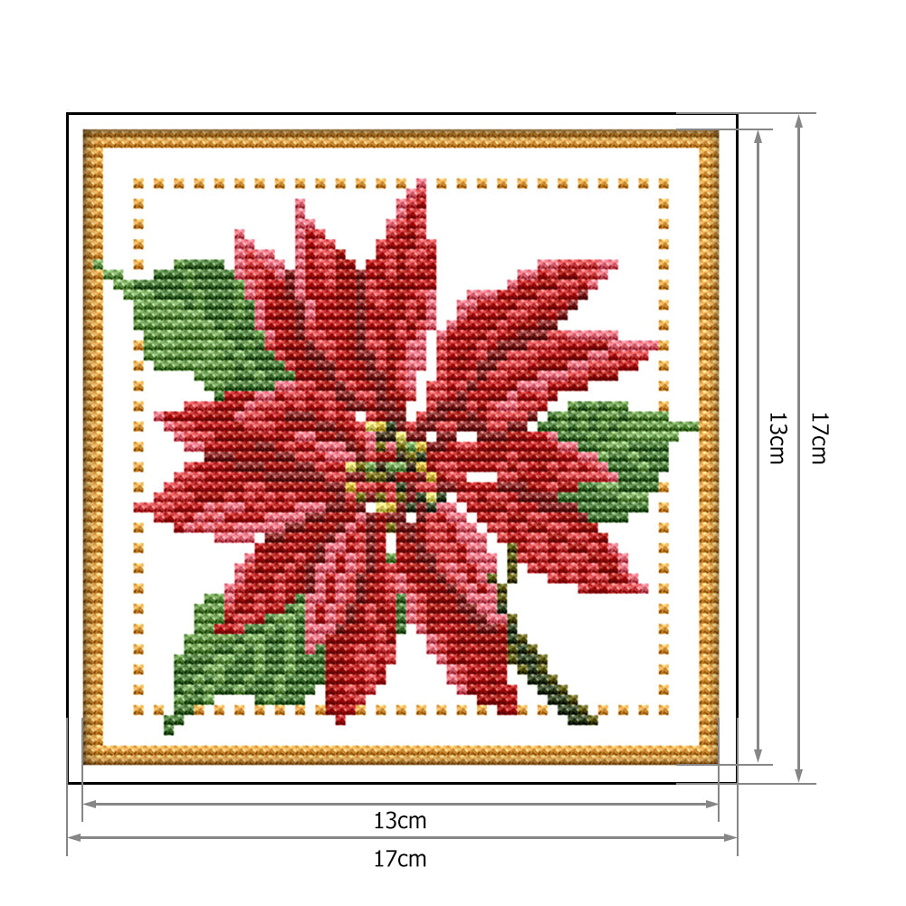 Month Flower - December - 14CT Stamped Cross Stitch 17x17CM - Joy Sunday