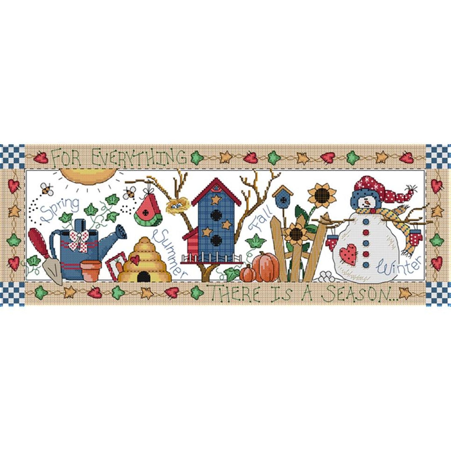 Colorful Four Seasons - 14CT Stamped Cross Stitch 54x22CN - Joy Sunday