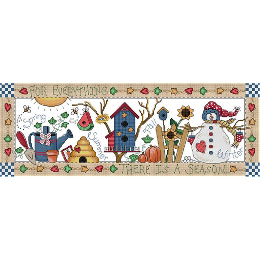 Colorful Four Seasons - 14CT Stamped Cross Stitch 54x22CN - Joy Sunday