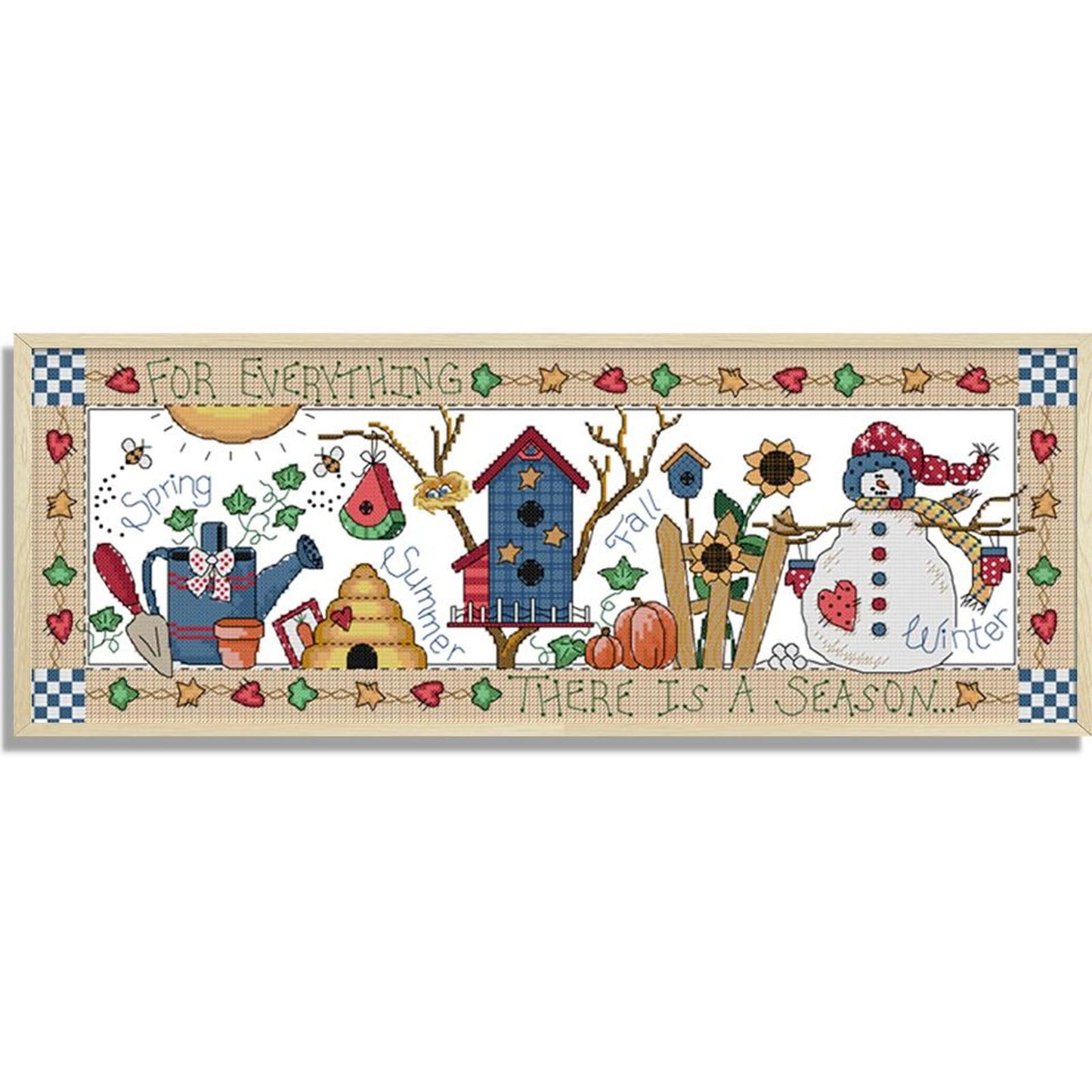 Colorful Four Seasons - 14CT Stamped Cross Stitch 54x22CN - Joy Sunday