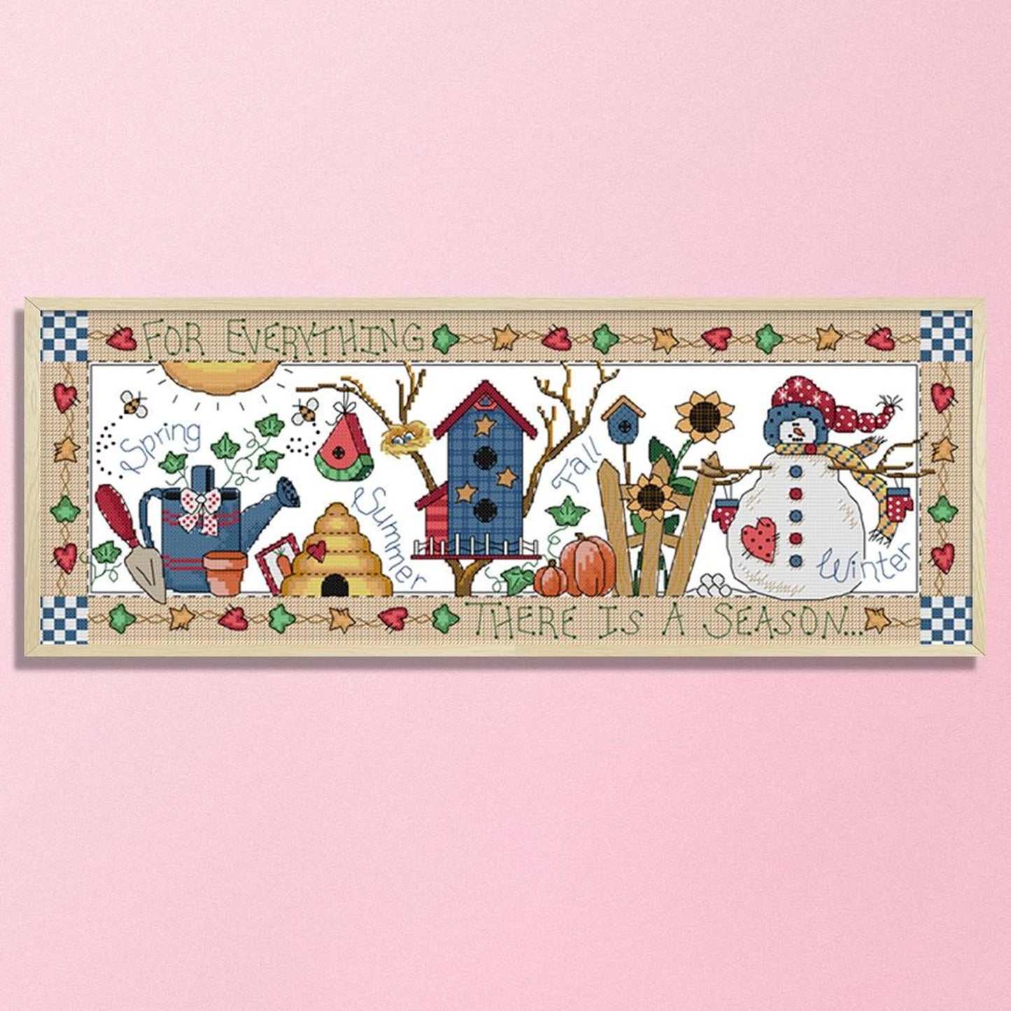 Colorful Four Seasons - 14CT Stamped Cross Stitch 54x22CN - Joy Sunday