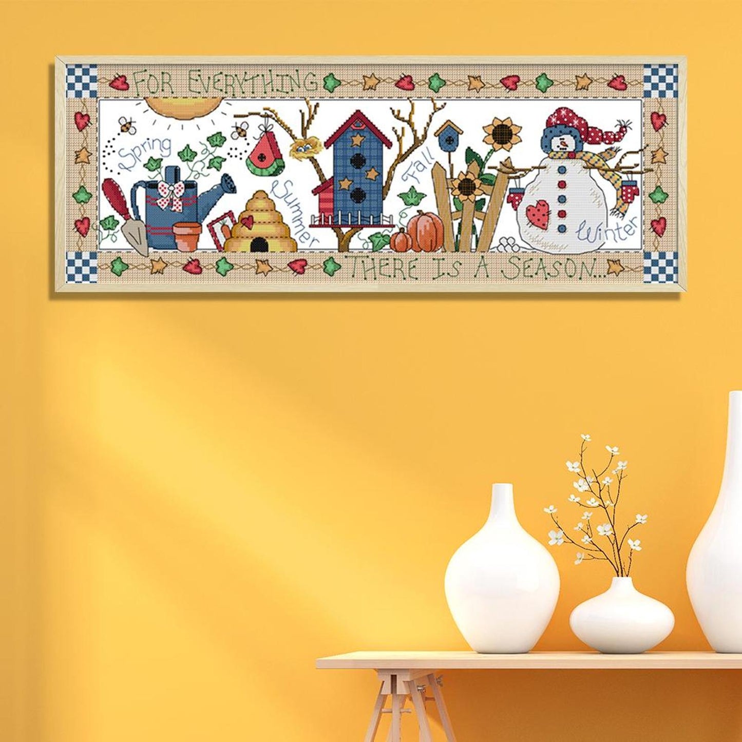 Colorful Four Seasons - 14CT Stamped Cross Stitch 54x22CN - Joy Sunday