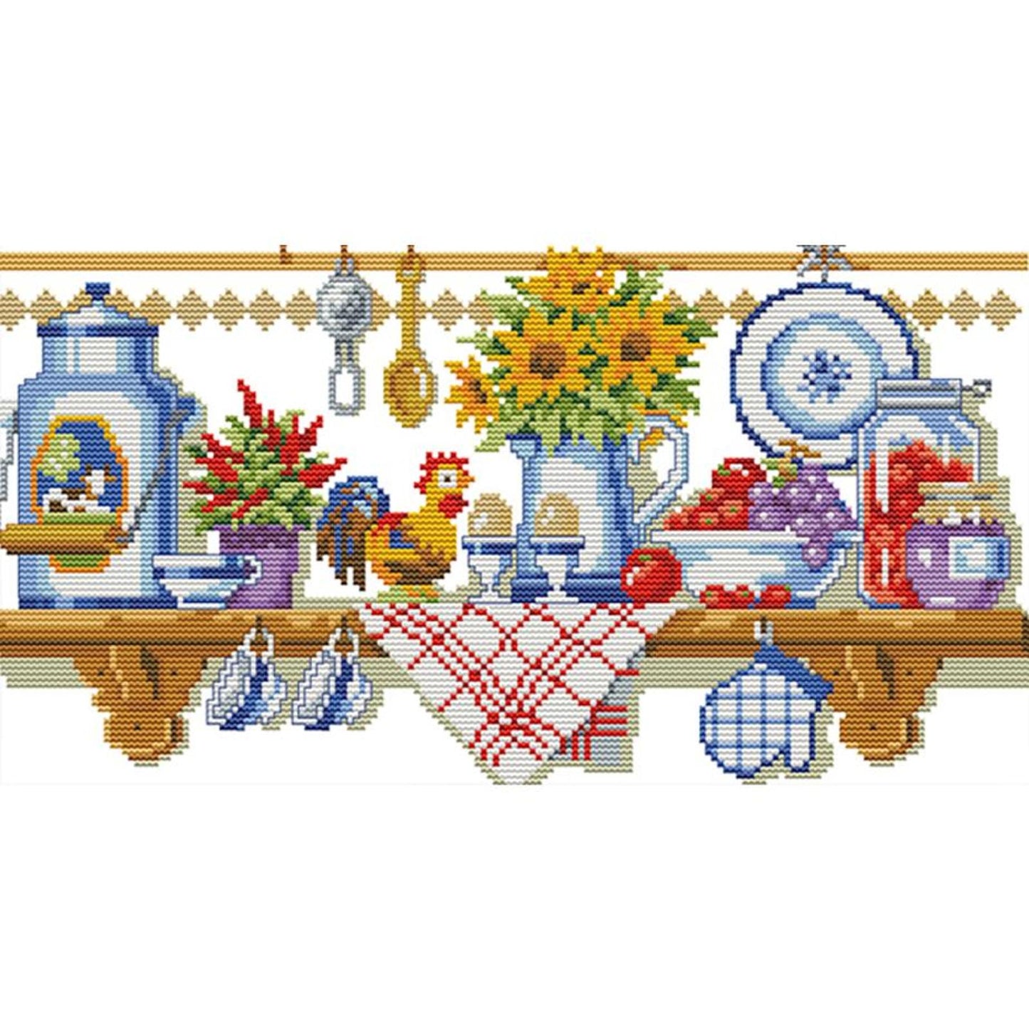 Kitchen Corner - 14CT Stamped Cross Stitch 40x22CM - Joy Sunday