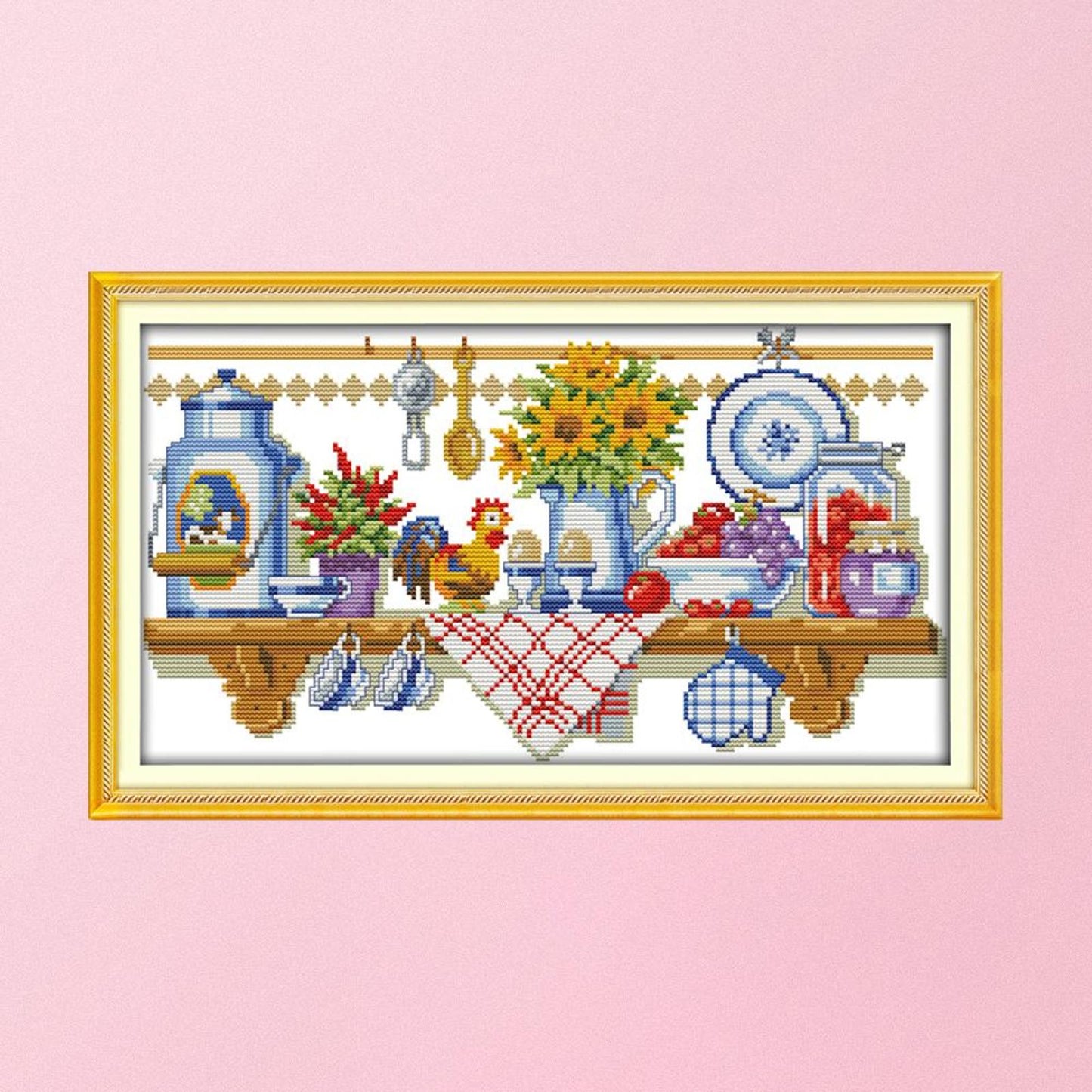 Kitchen Corner - 14CT Stamped Cross Stitch 40x22CM - Joy Sunday