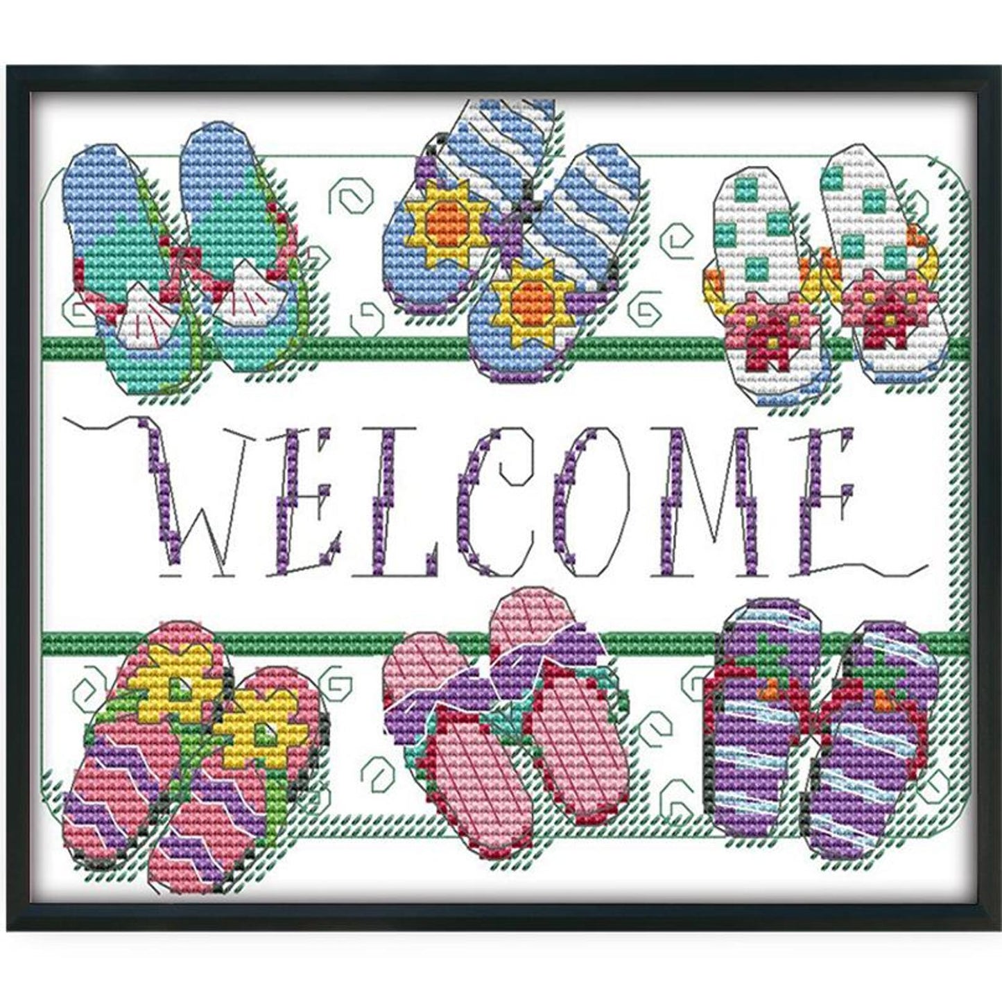 Welcome Sign - 14CT Stamped Cross Stitch 21x18CM - Joy Sunday