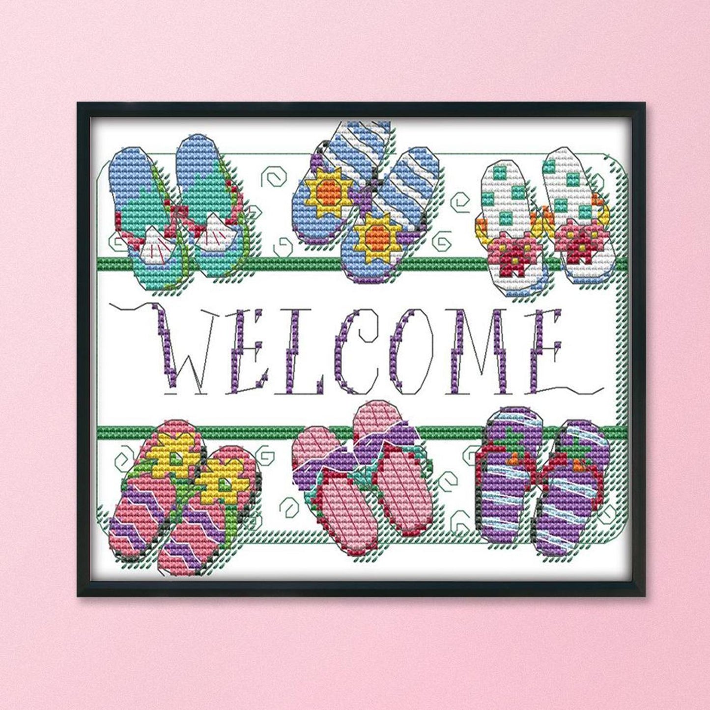 Welcome Sign - 14CT Stamped Cross Stitch 21x18CM - Joy Sunday