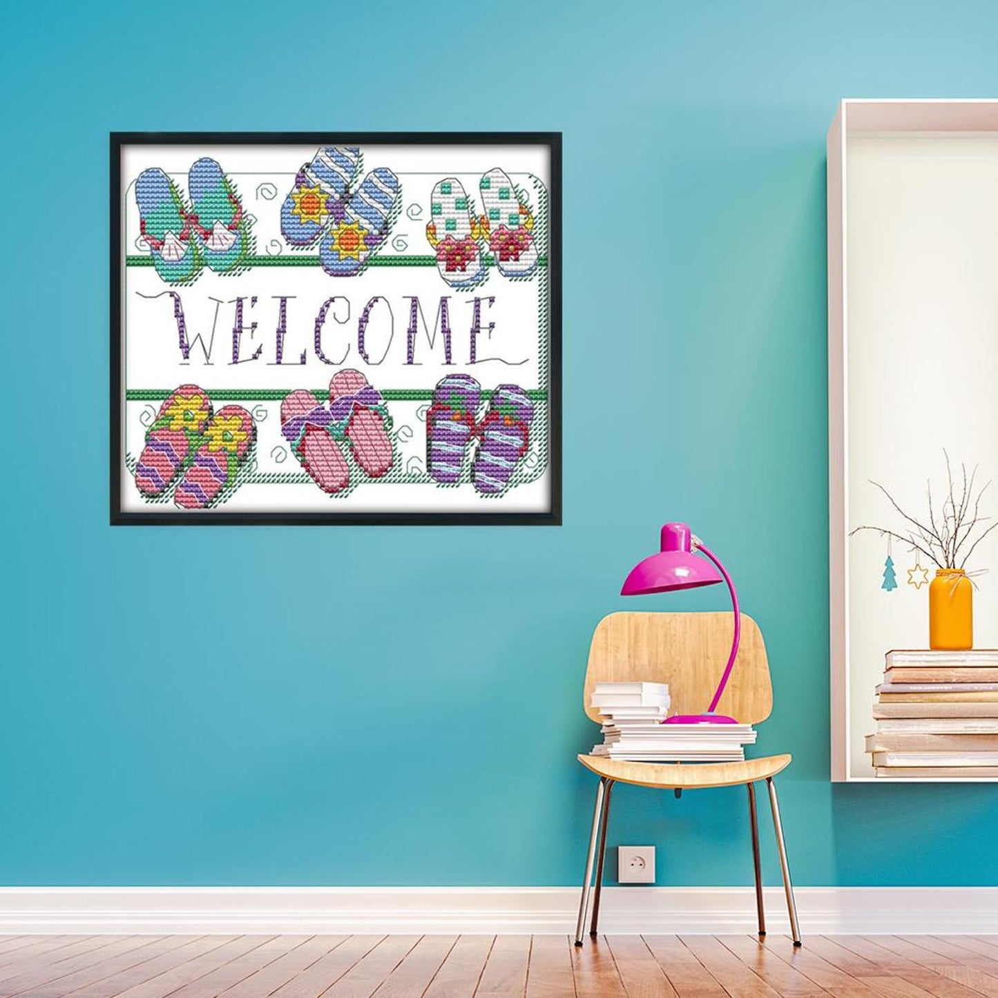 Welcome Sign - 14CT Stamped Cross Stitch 21x18CM - Joy Sunday