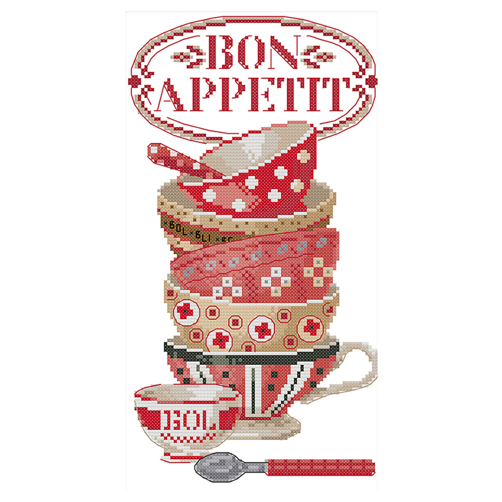 Coffee Cup Ii - 14CT Stamped Cross Stitch 19x34CM - Joy Sunday