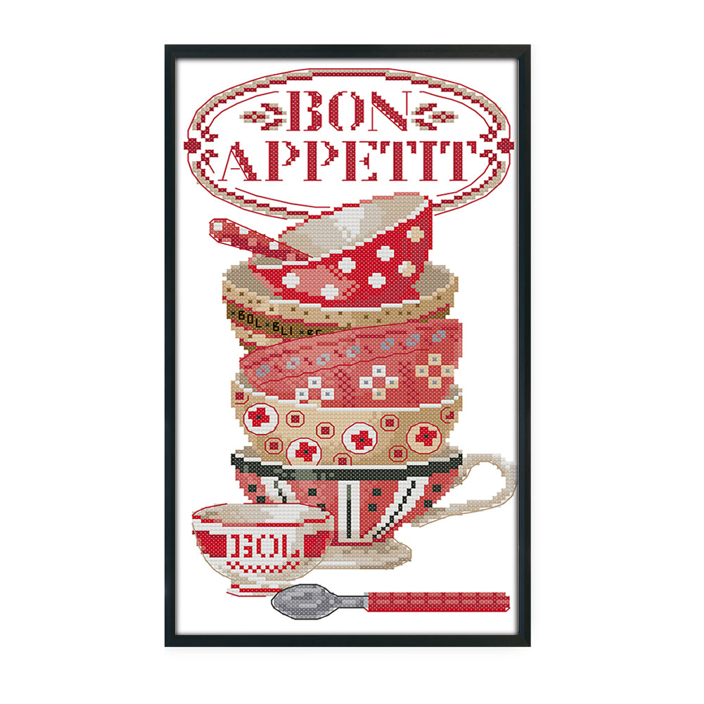Coffee Cup Ii - 14CT Stamped Cross Stitch 19x34CM - Joy Sunday