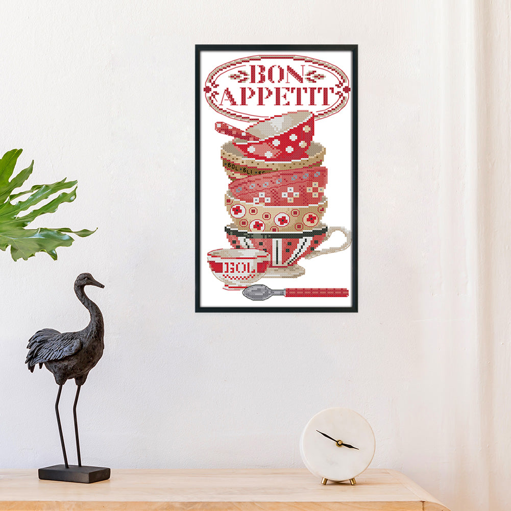 Coffee Cup Ii - 14CT Stamped Cross Stitch 19x34CM - Joy Sunday