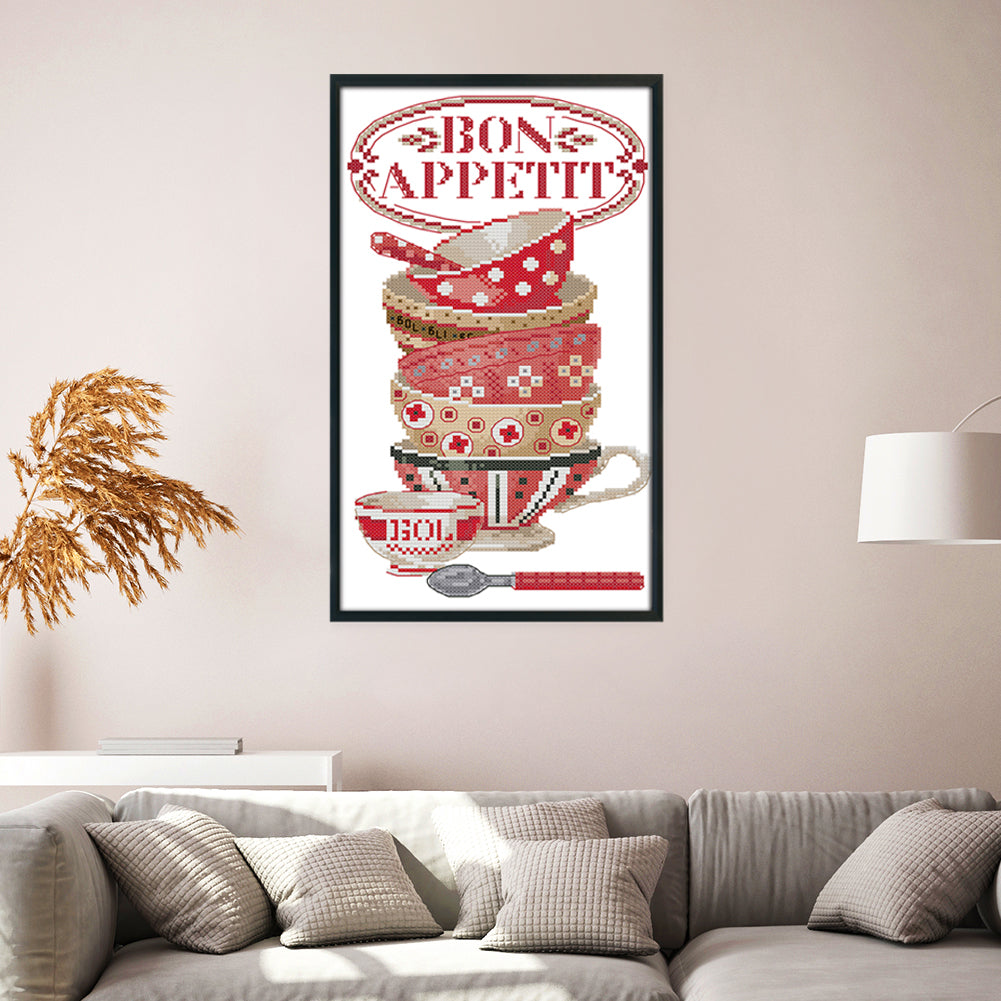 Coffee Cup Ii - 14CT Stamped Cross Stitch 19x34CM - Joy Sunday