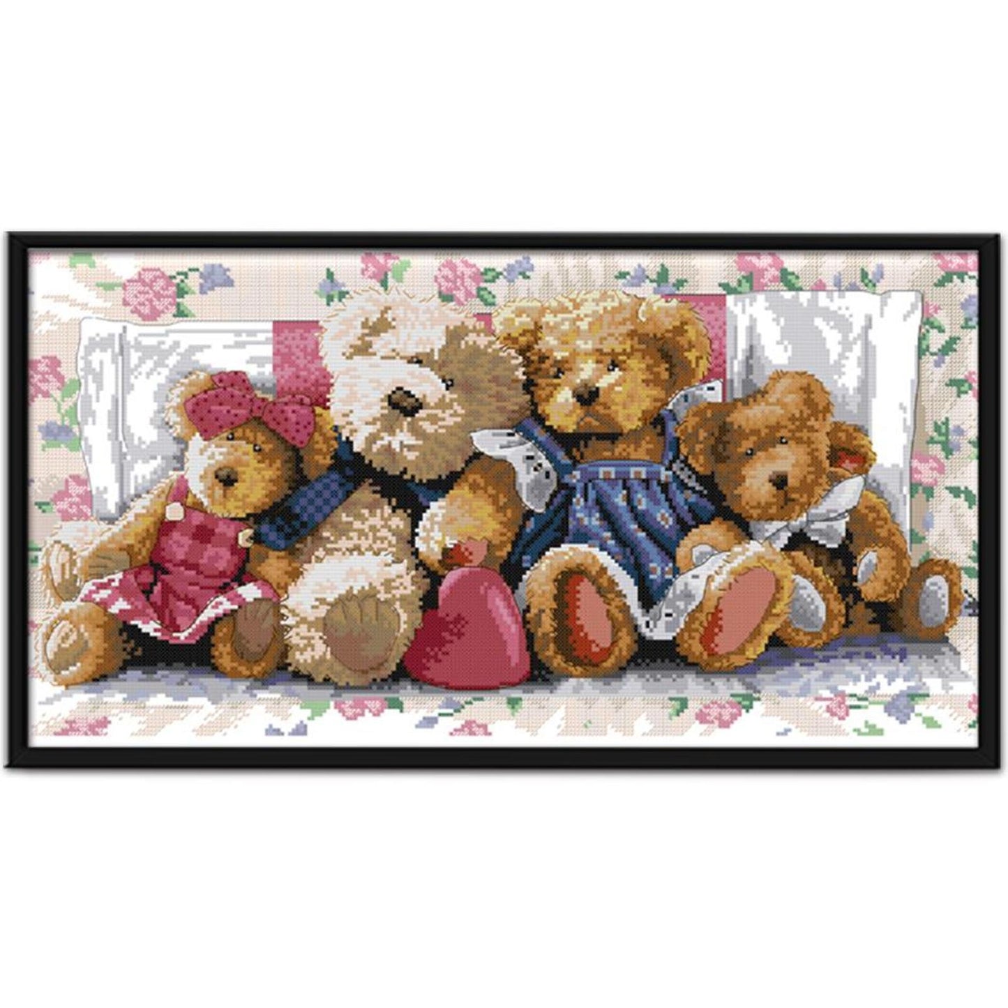 Bear Family - 14CT Stamped Cross Stitch 54x31CM - Joy Sunday