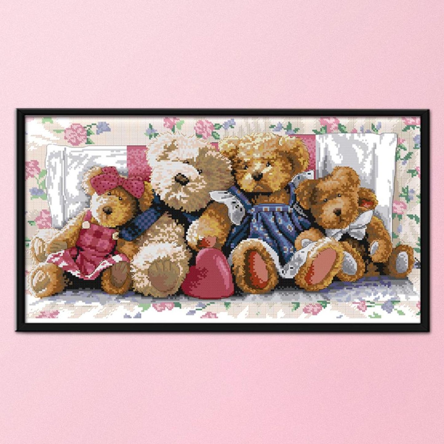 Bear Family - 14CT Stamped Cross Stitch 54x31CM - Joy Sunday