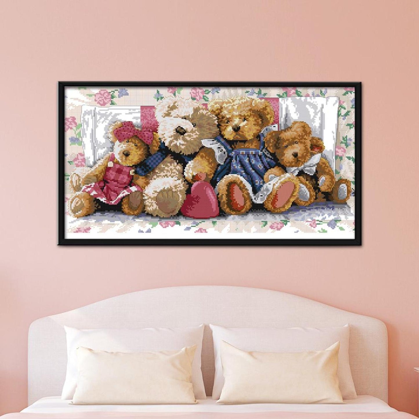 Bear Family - 14CT Stamped Cross Stitch 54x31CM - Joy Sunday