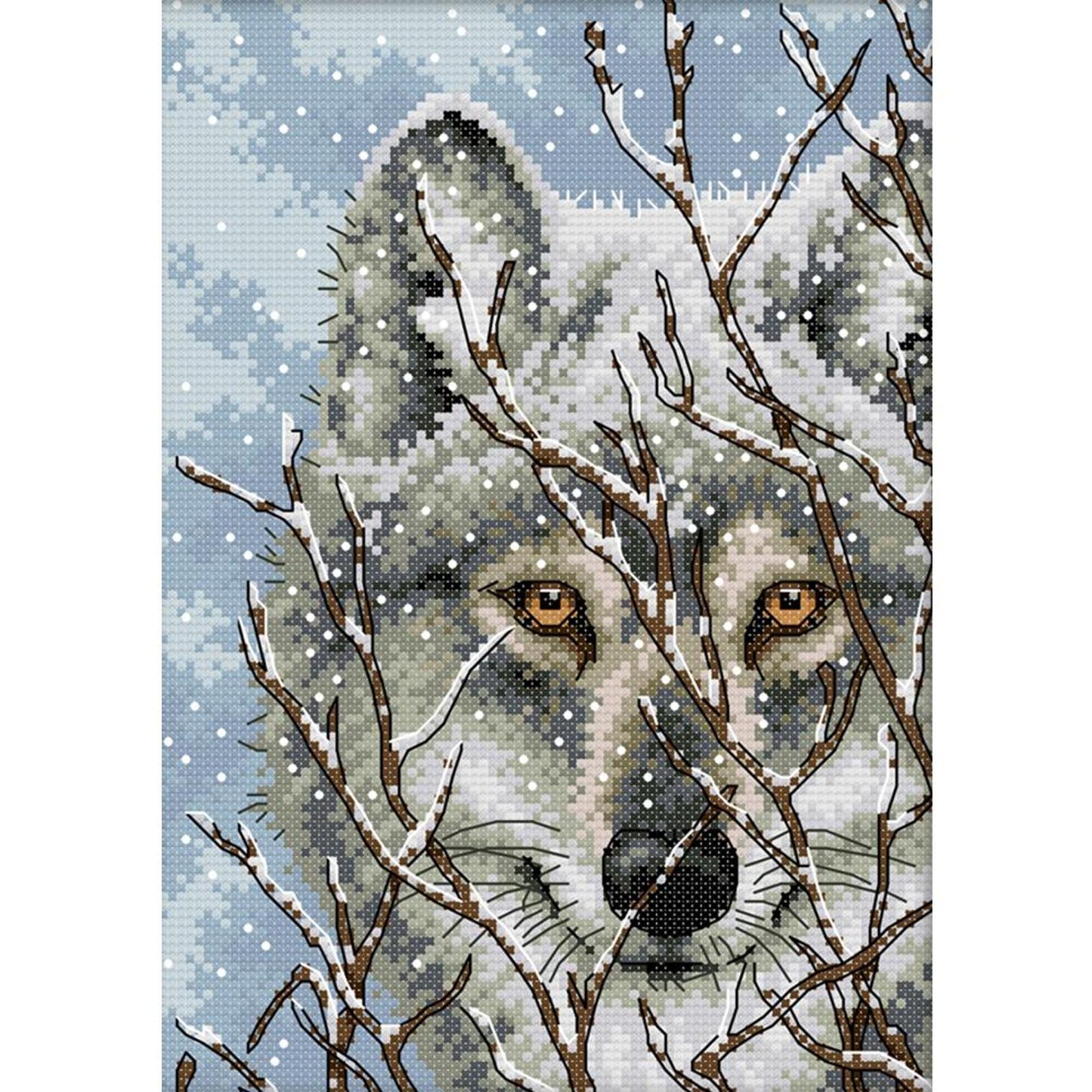 Wolf - 14CT Stamped Cross Stitch 21x30CM - Joy Sunday