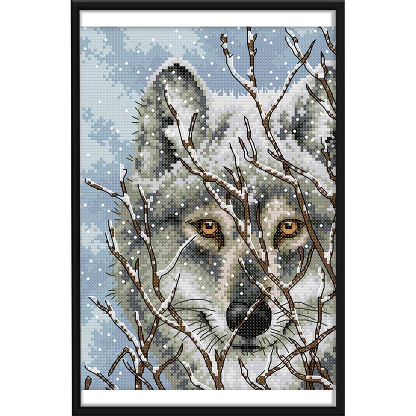 Wolf - 14CT Stamped Cross Stitch 21x30CM - Joy Sunday