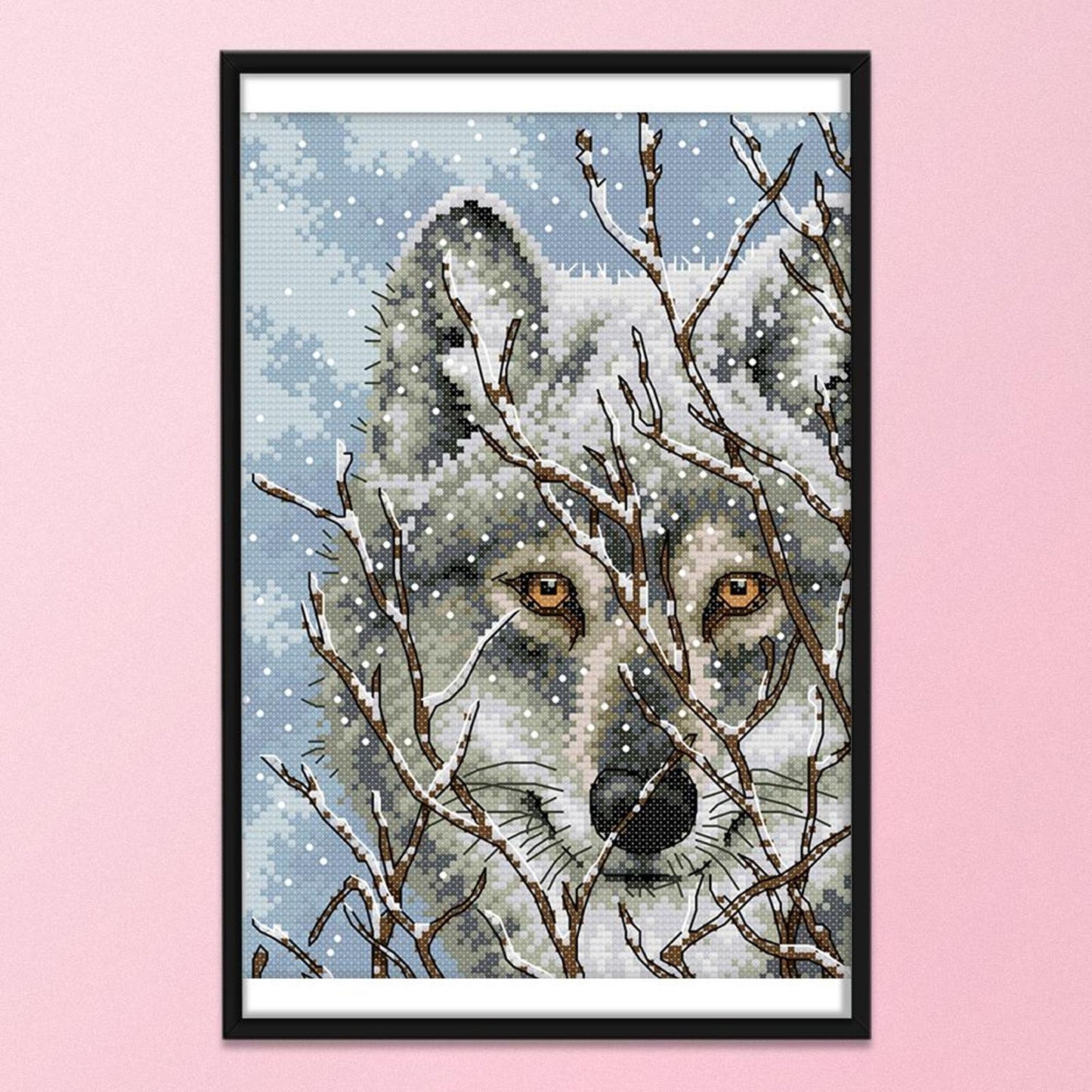 Wolf - 14CT Stamped Cross Stitch 21x30CM - Joy Sunday