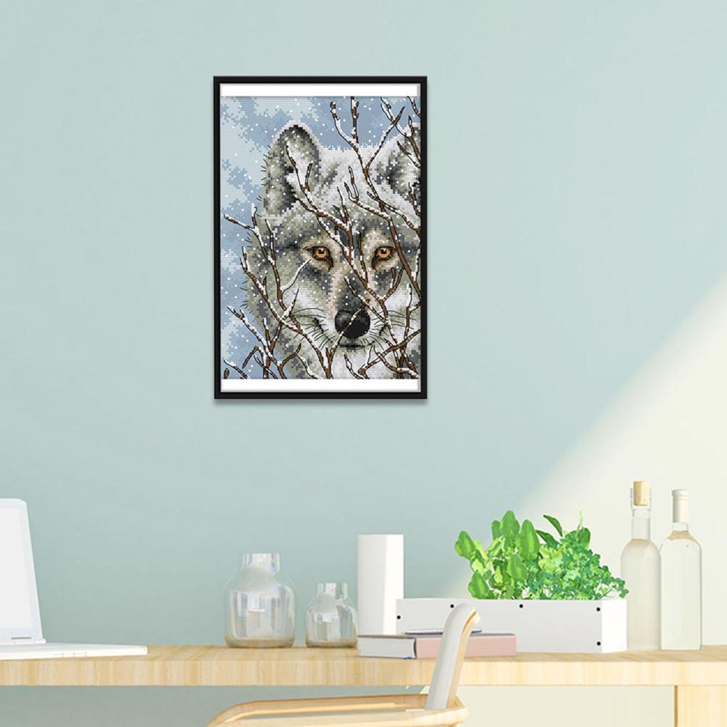 Wolf - 14CT Stamped Cross Stitch 21x30CM - Joy Sunday
