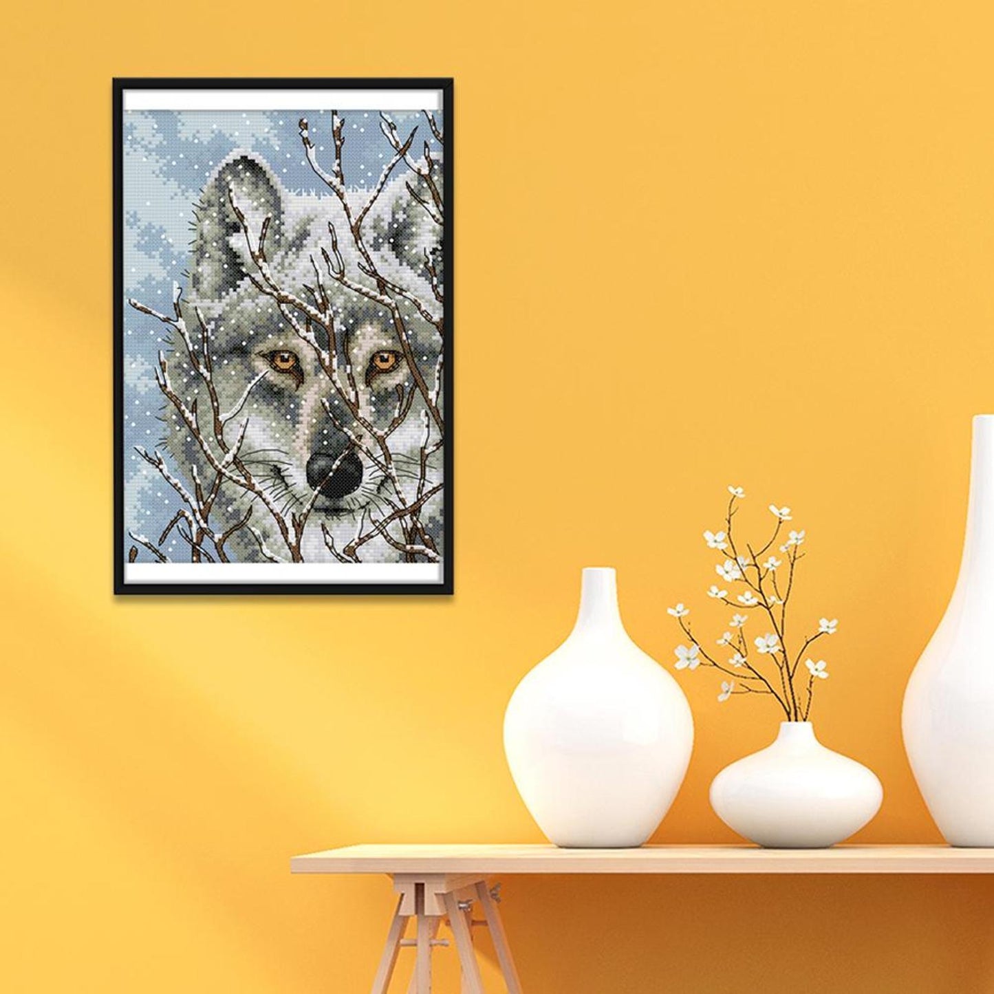 Wolf - 14CT Stamped Cross Stitch 21x30CM - Joy Sunday