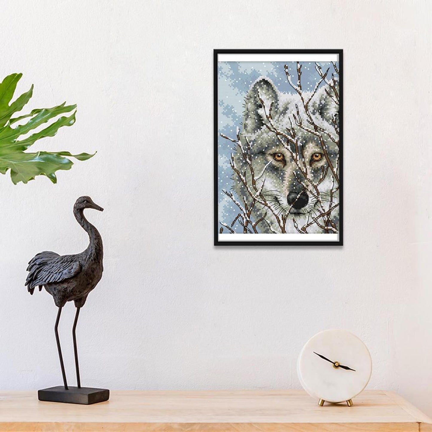 Wolf - 14CT Stamped Cross Stitch 21x30CM - Joy Sunday