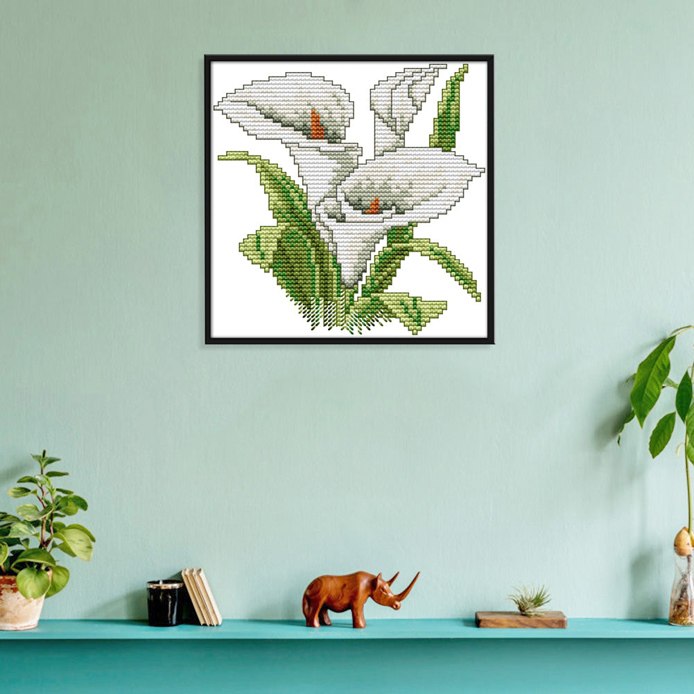 Flower Of Happiness - 14CT Stamped Cross Stitch 17x17CM - Joy Sunday