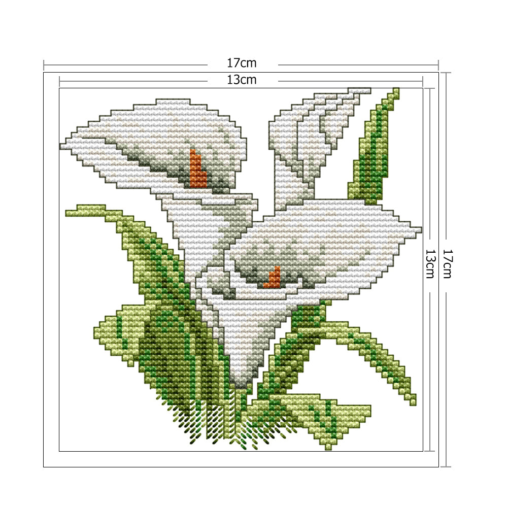 Flower Of Happiness - 14CT Stamped Cross Stitch 17x17CM - Joy Sunday